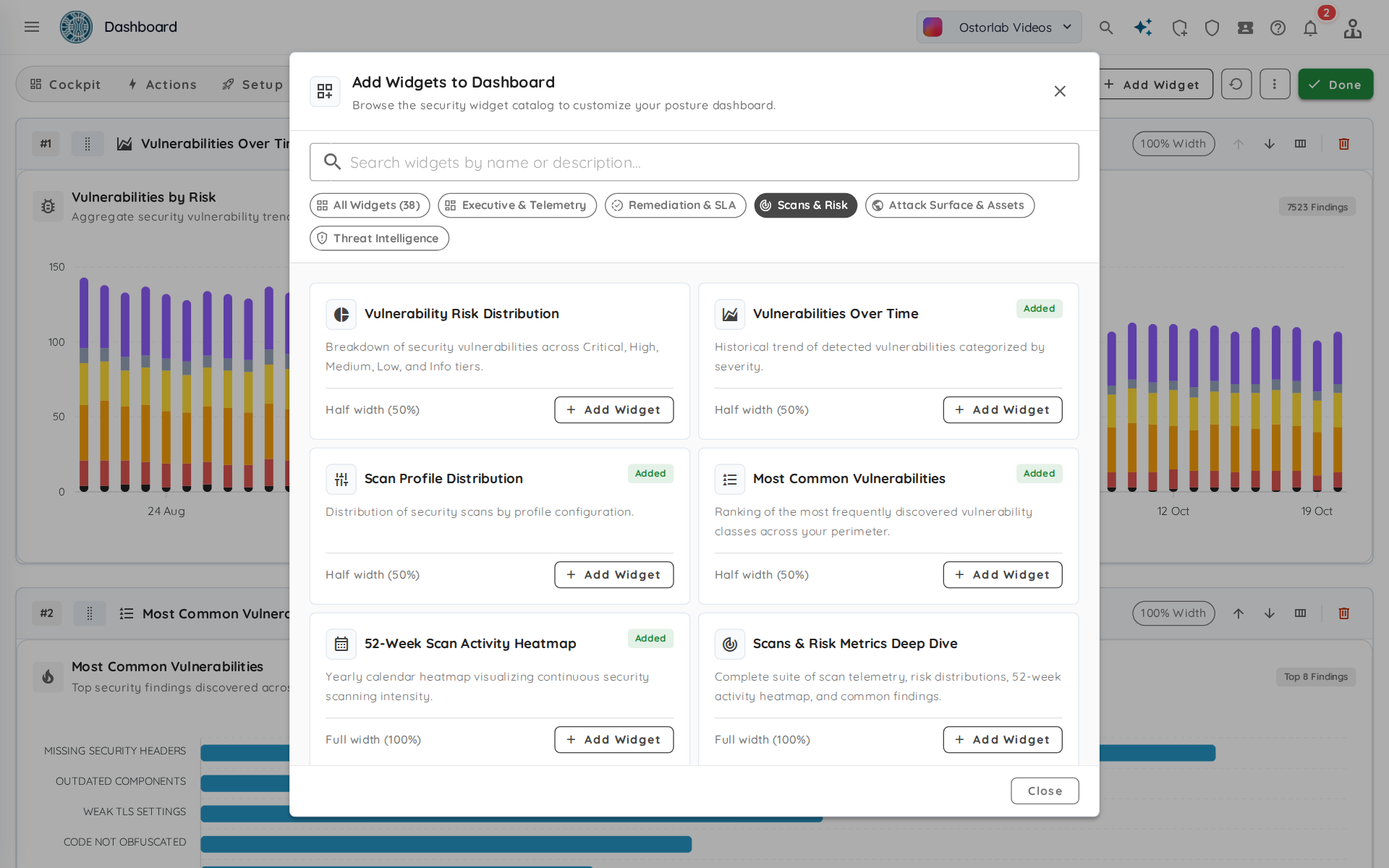 Dashboard Widget Catalog