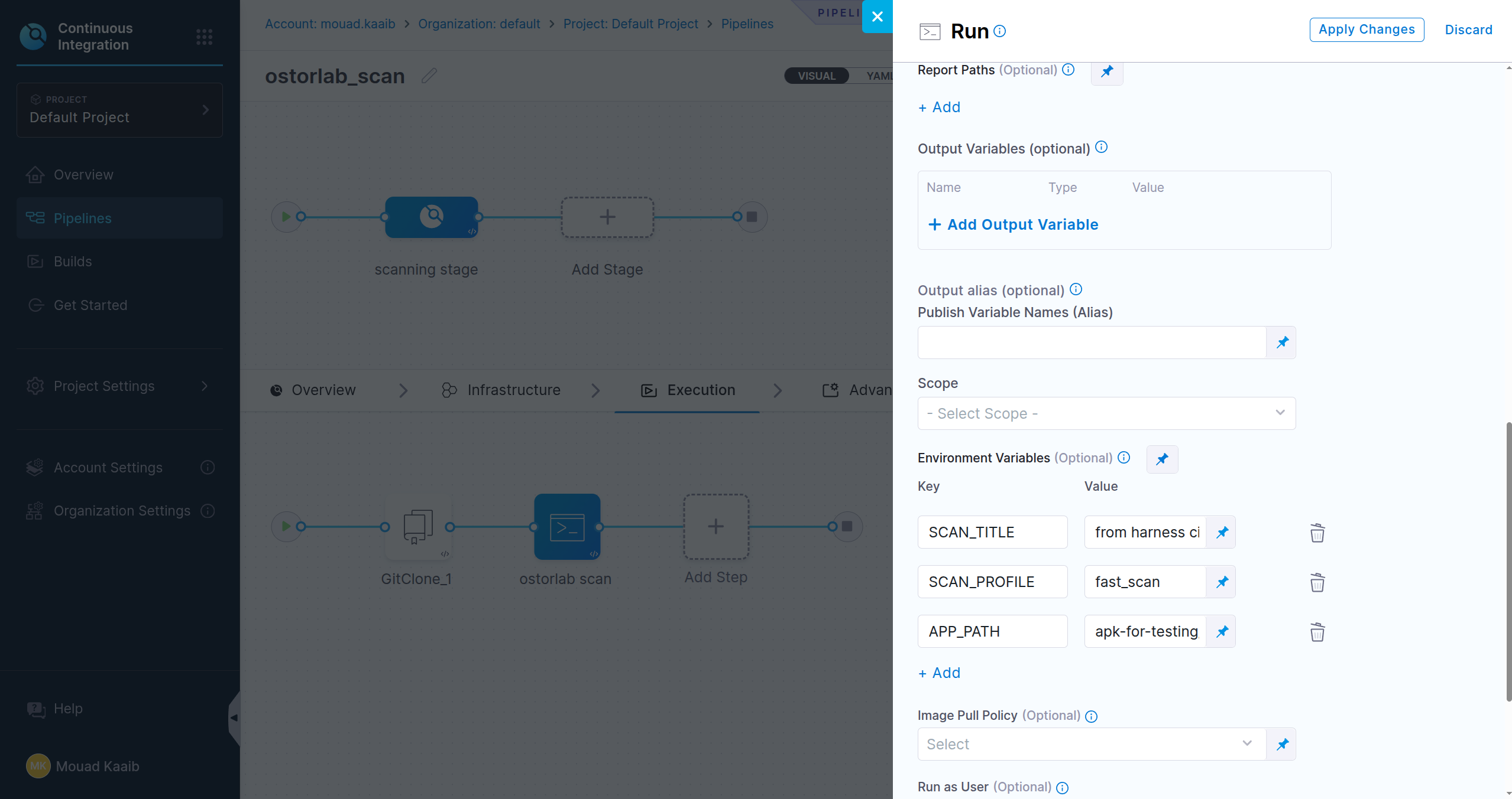 Add environment variables