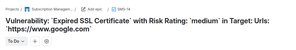 Jira Ticket