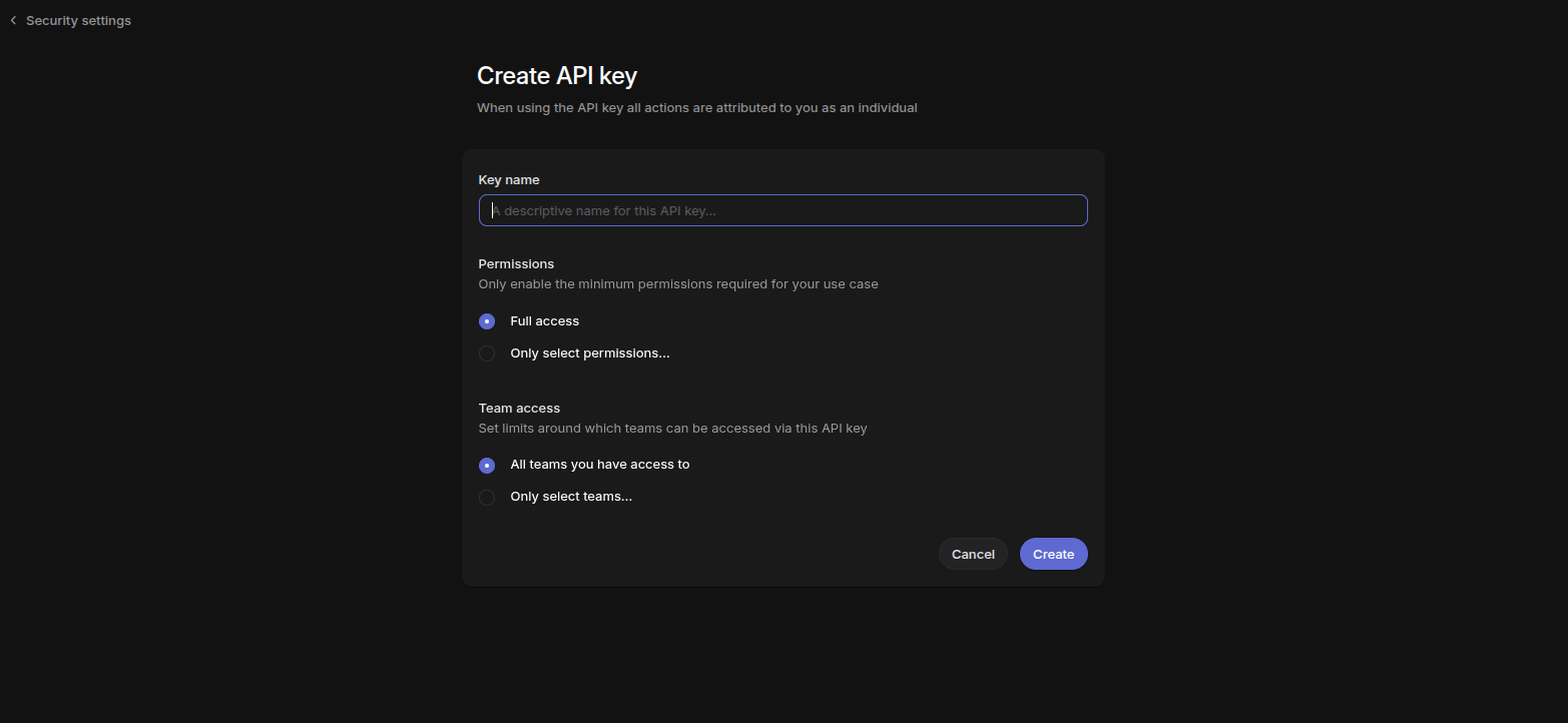 Linear Create API Key