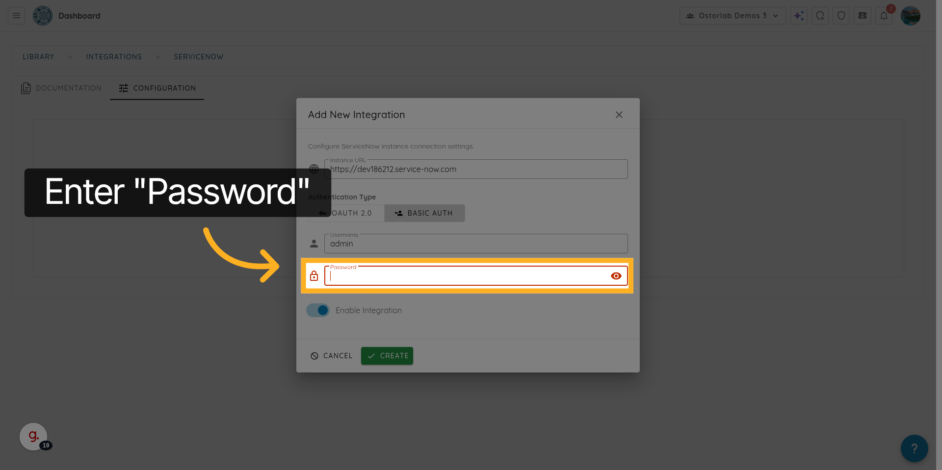 Focus Password Input