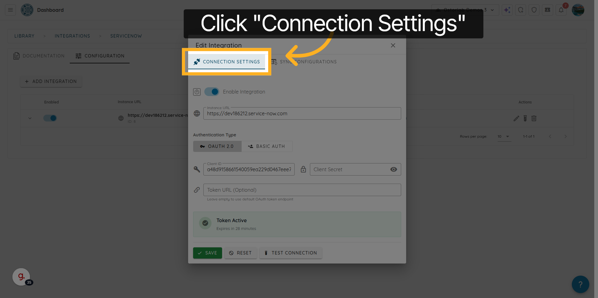 Access Connection Settings