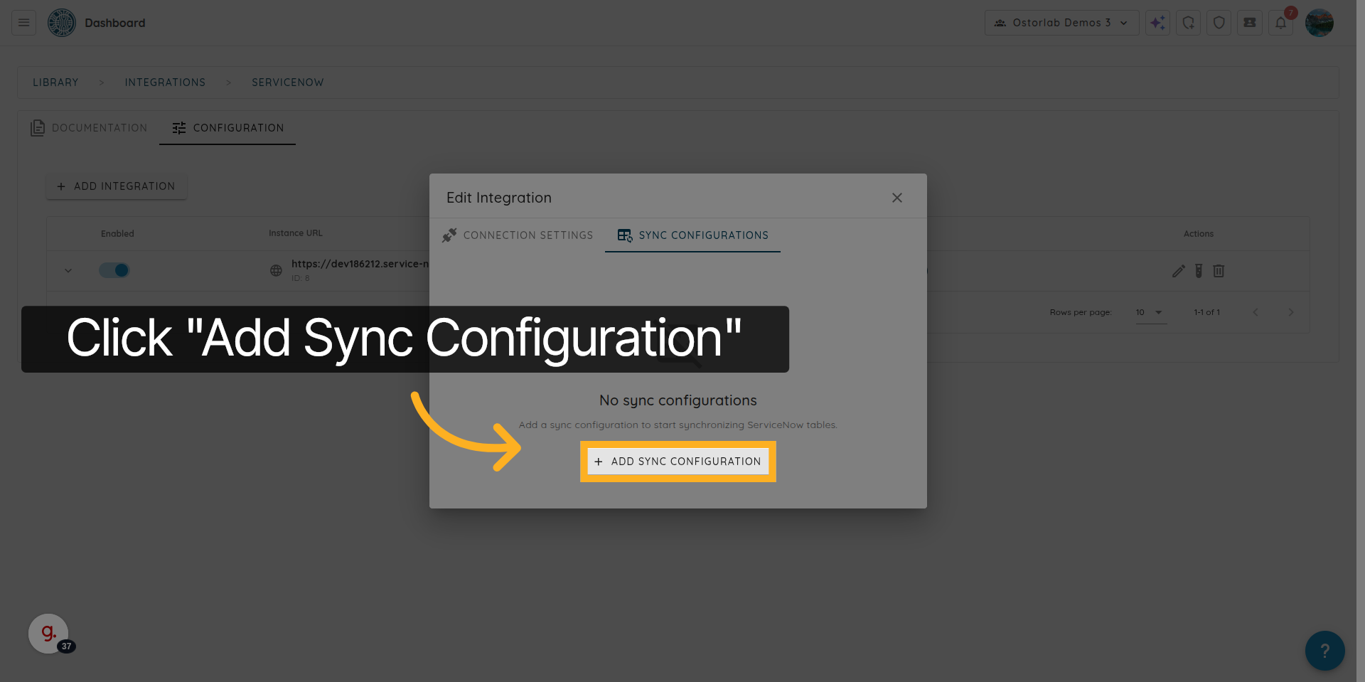Add New Sync Configuration