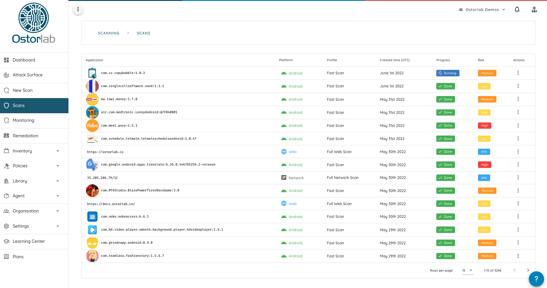 Scan Progress Dashboard