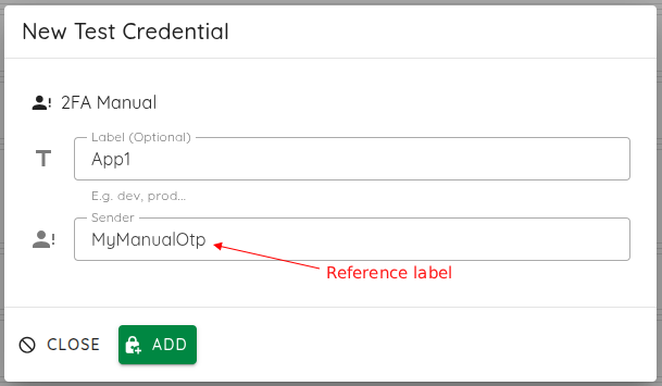 Screenshot: Manual 2FA Setup
