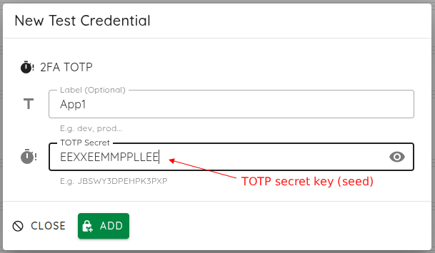Screenshot: TOTP 2FA Setup