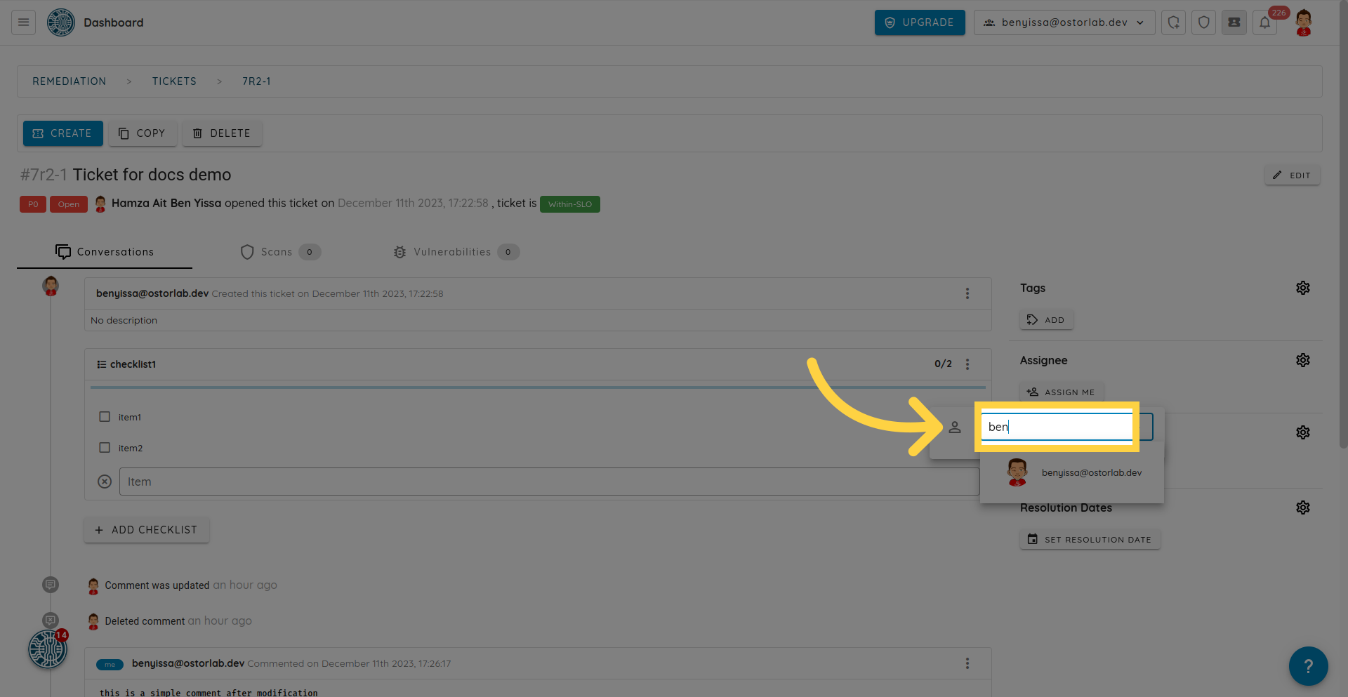 Fill username or email