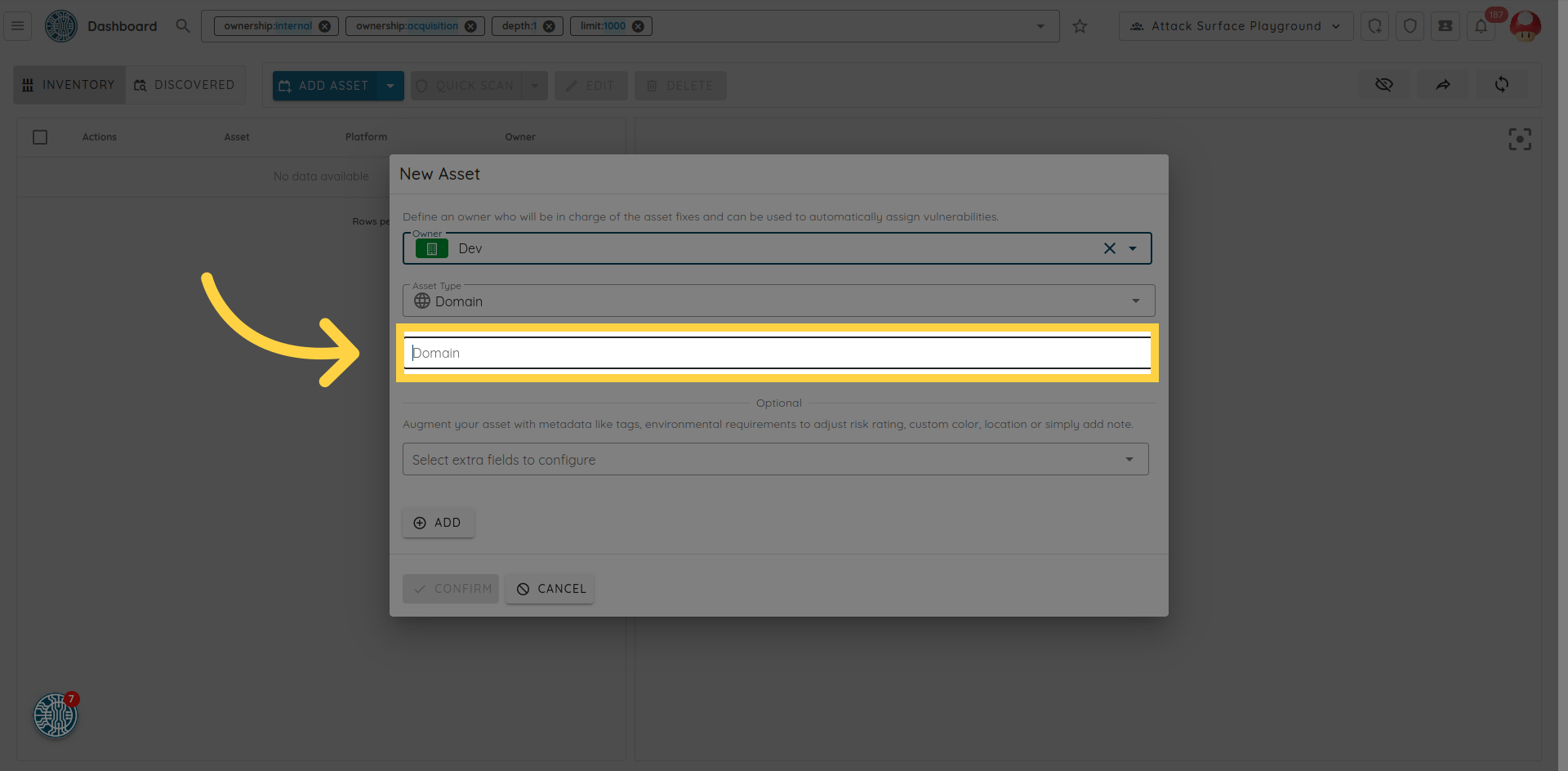 Add Asset Field