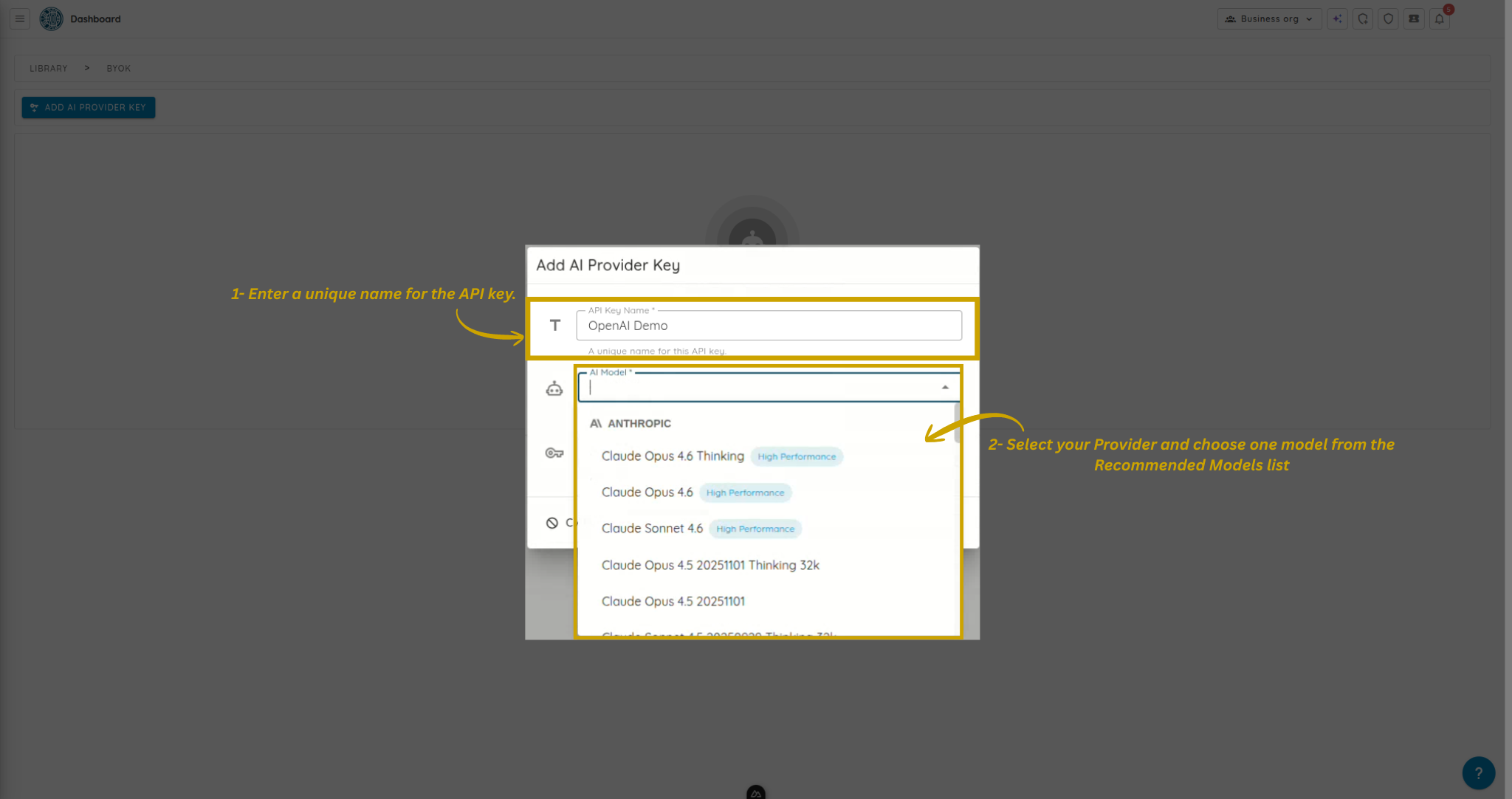 Provider and Recommended Model - Placeholder