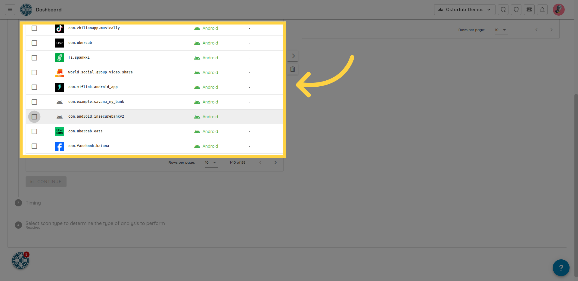 Select multiple assets