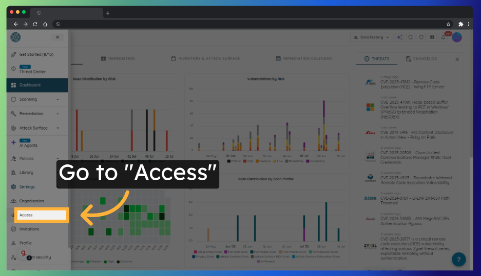 Settings -> Access