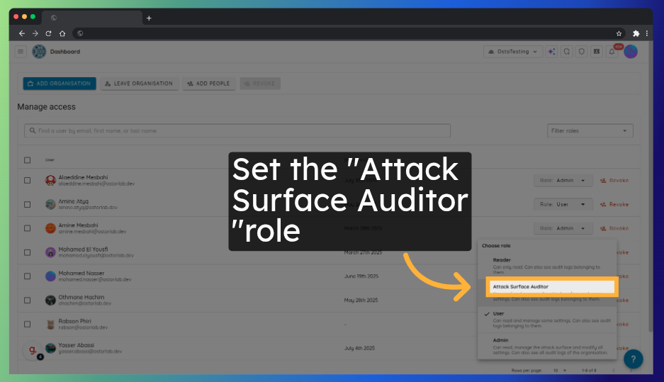 Assign auditor role