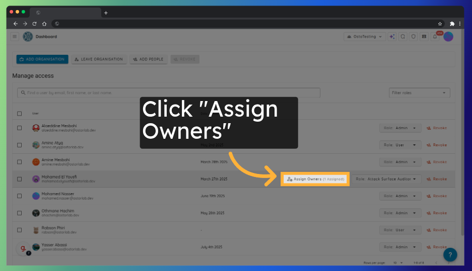 Assign owners