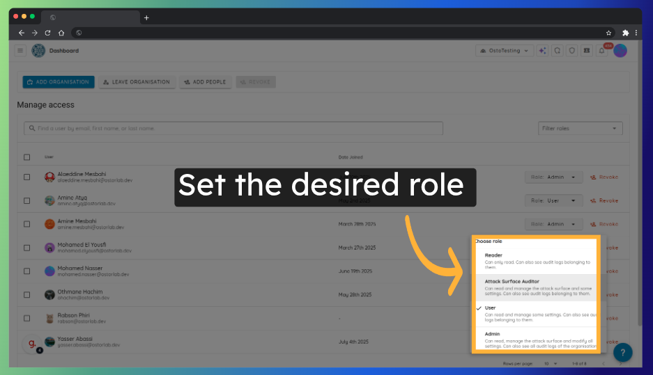 User roles