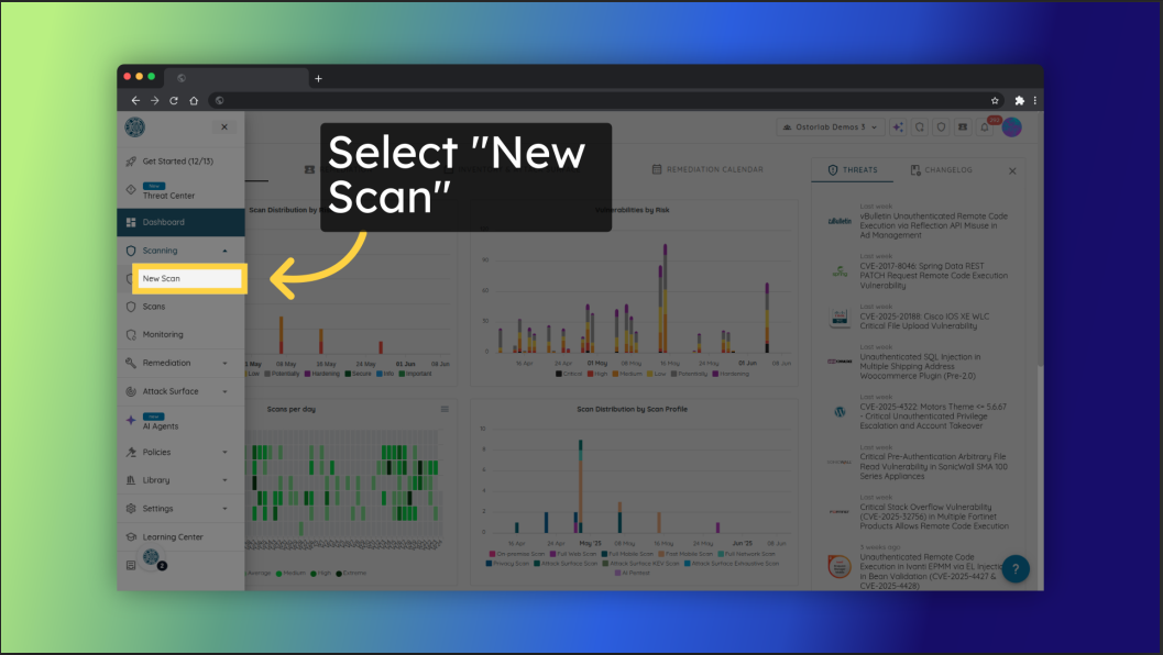New Scan Menu