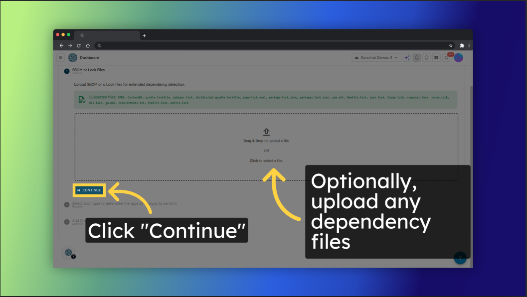 Upload Dependencies File