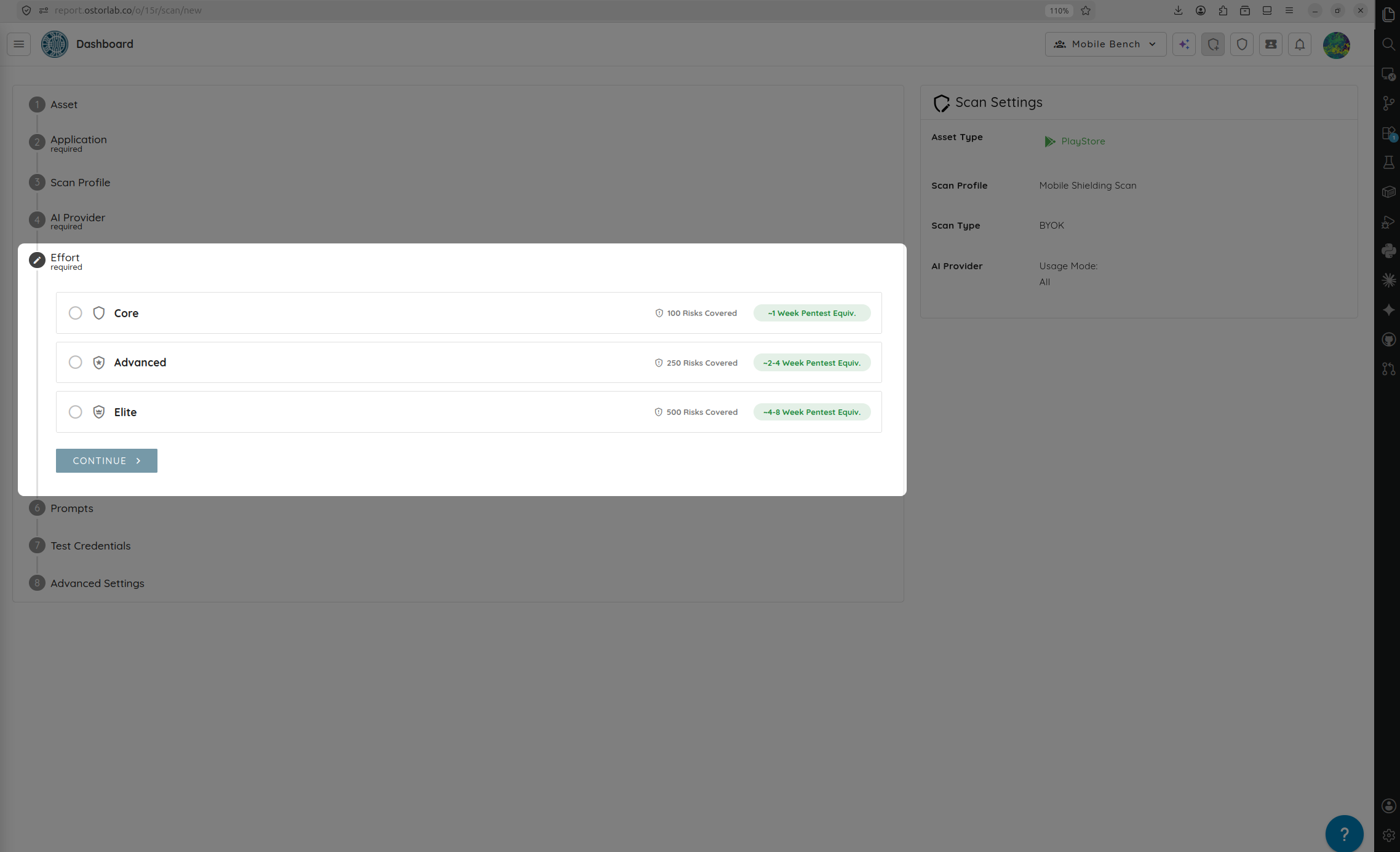 Configure the effort level