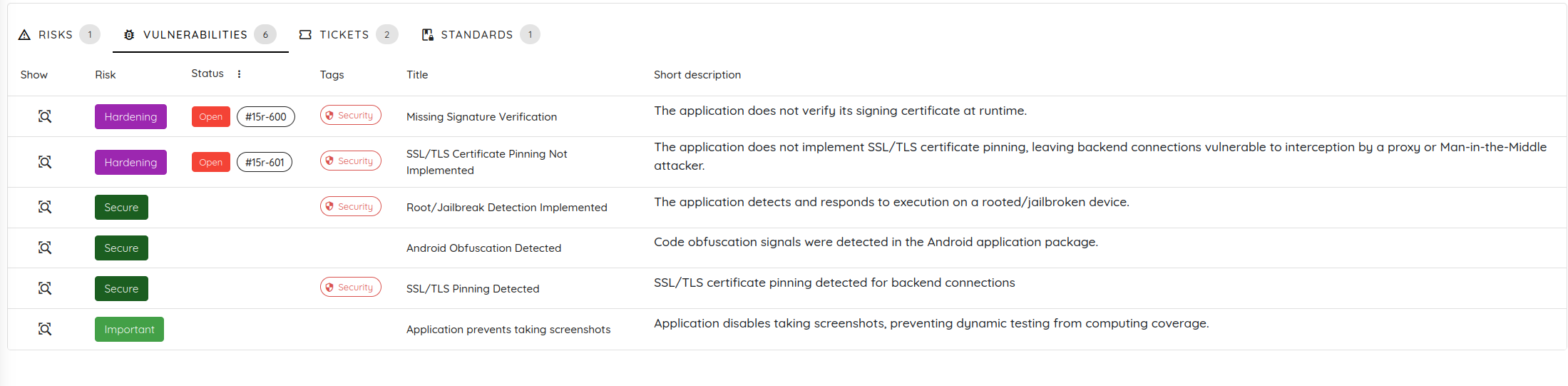 Review the Mobile Shielding Scan results overview