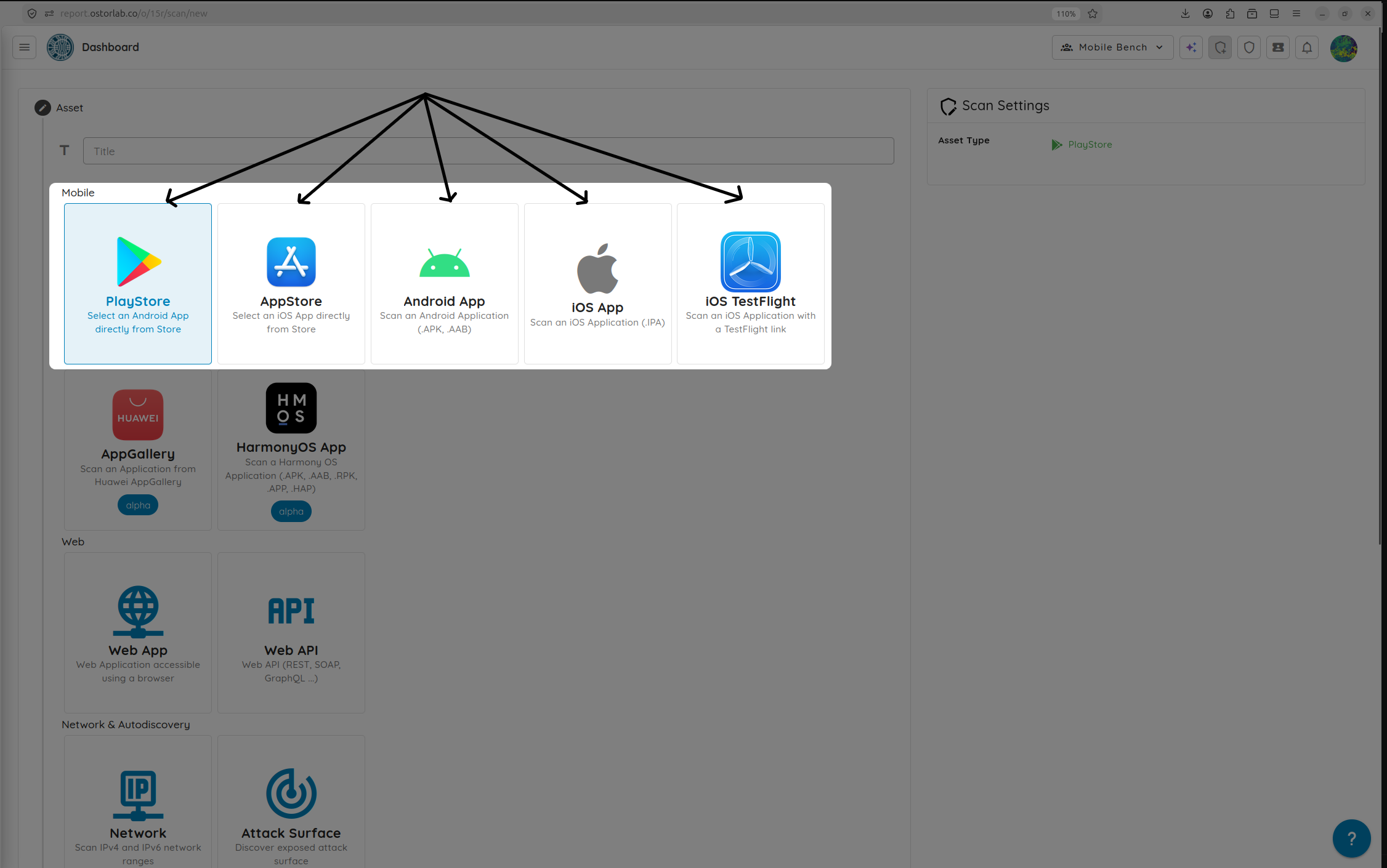 Select the mobile application source