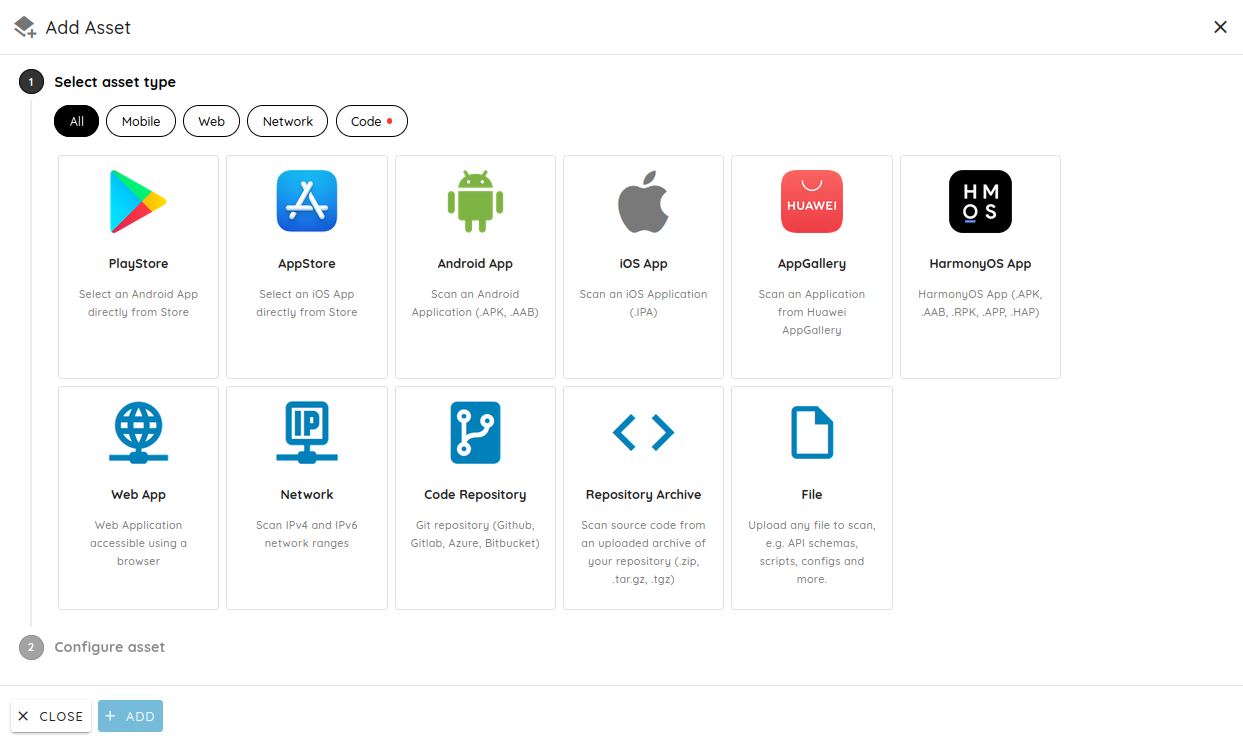 Select Asset Type