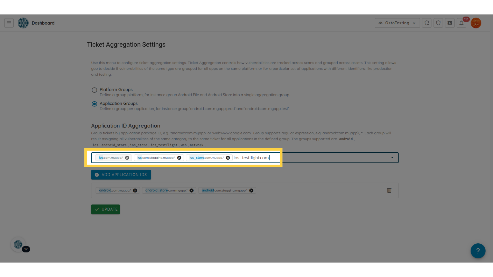 Add second Platform Grouping