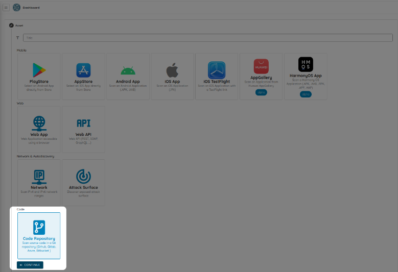 Select Code Repository