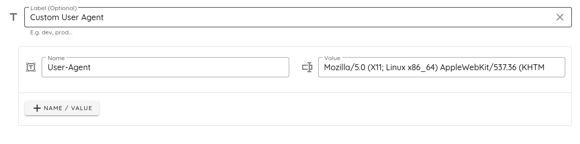 Provide a custom user agent