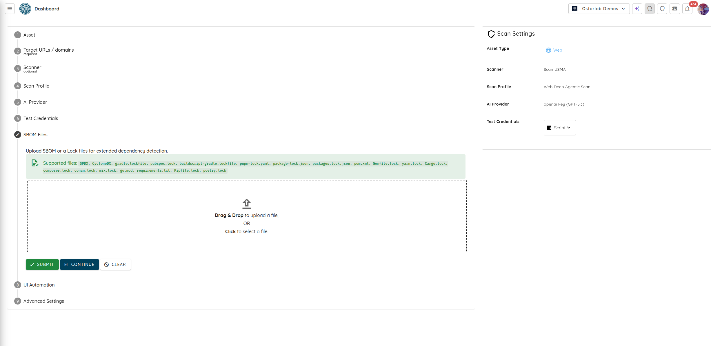 Provide SBOM or Lock files