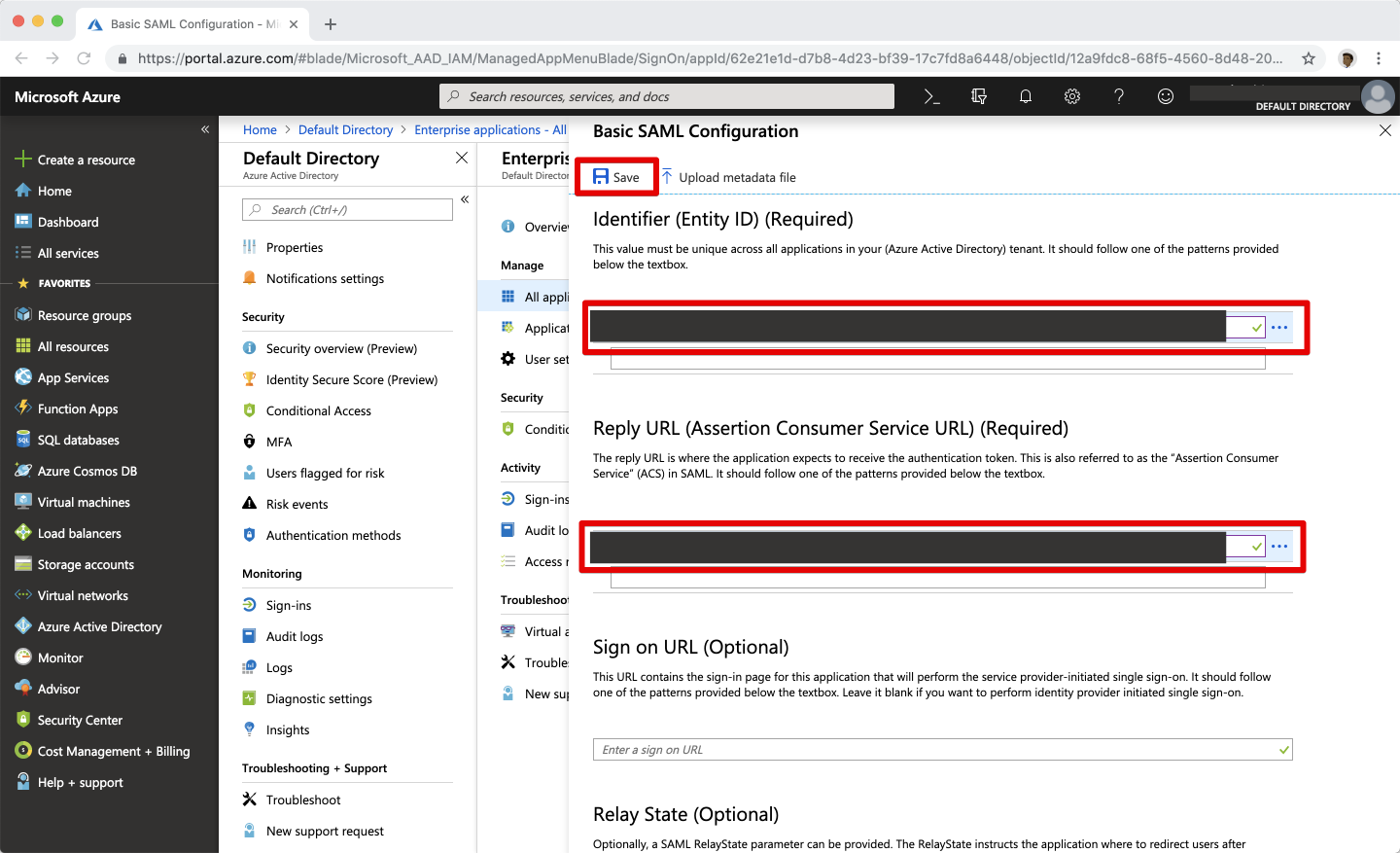 Edited Saml Configuration