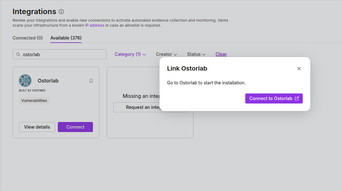 Connect to Ostorlab